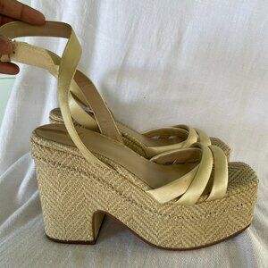 Sam Edelman Tibby Square Toe Platform Heeled Sandal Size 8.5